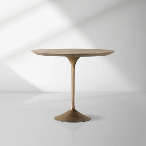 Aero Wood Bistro Table with Arched Cast Steel Base
