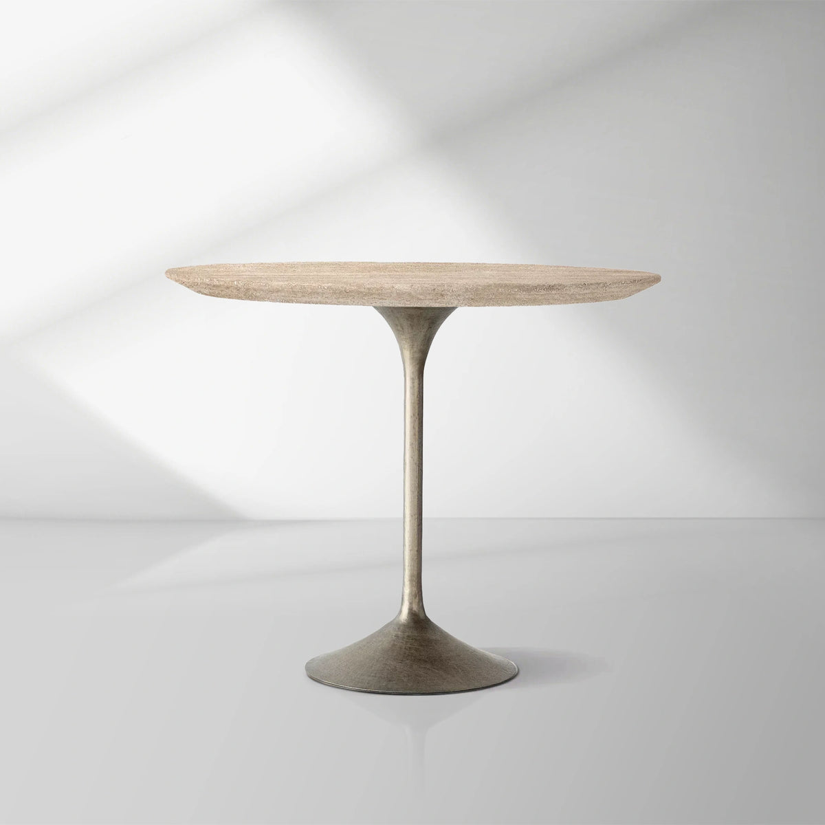 Aero Handcrafted Stone Bistro Table with Steel Base