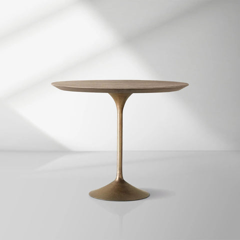 Aero Wood Bistro Table with Arched Cast Steel Base