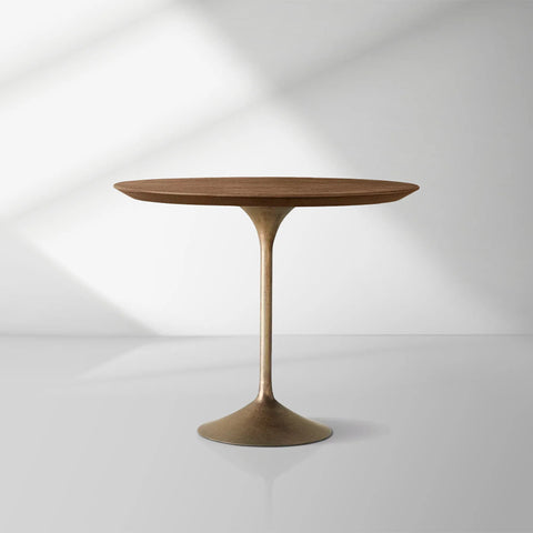 Aero Wood Bistro Table with Arched Cast Steel Base