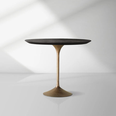 Aero Wood Bistro Table with Arched Cast Steel Base