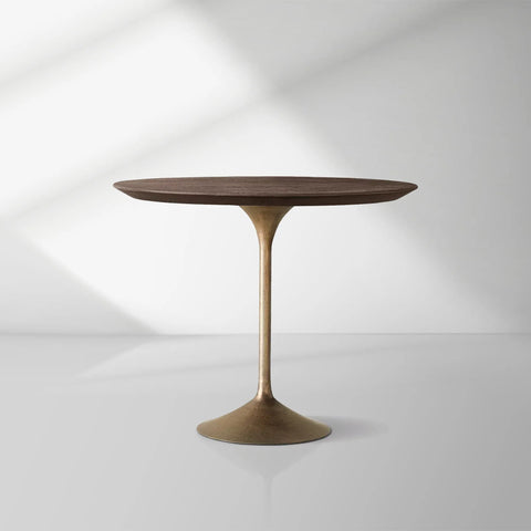Aero Wood Bistro Table with Arched Cast Steel Base