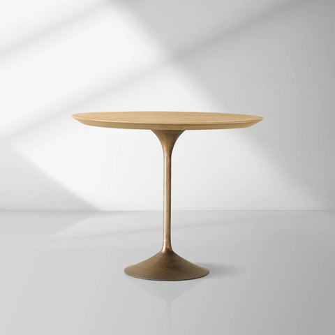 Aero Wood Bistro Table with Arched Cast Steel Base