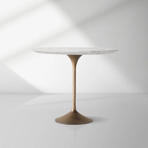 Aero Handcrafted Stone Bistro Table with Steel Base