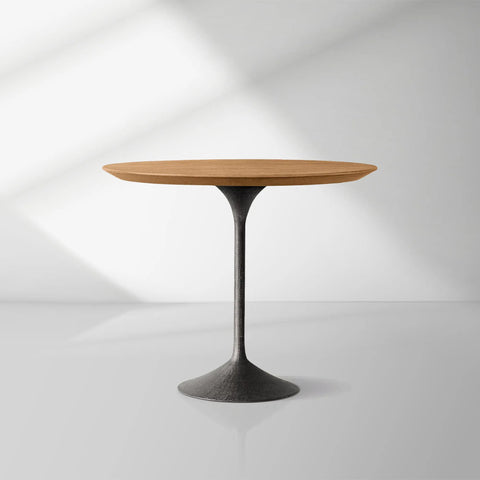 Aero Wood Bistro Table with Arched Cast Steel Base