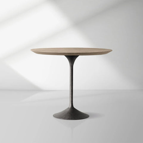 Aero Wood Bistro Table with Arched Cast Steel Base