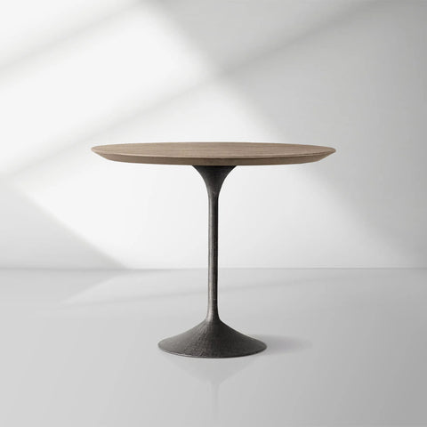 Aero Wood Bistro Table with Arched Cast Steel Base