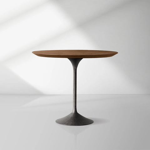 Aero Wood Bistro Table with Arched Cast Steel Base
