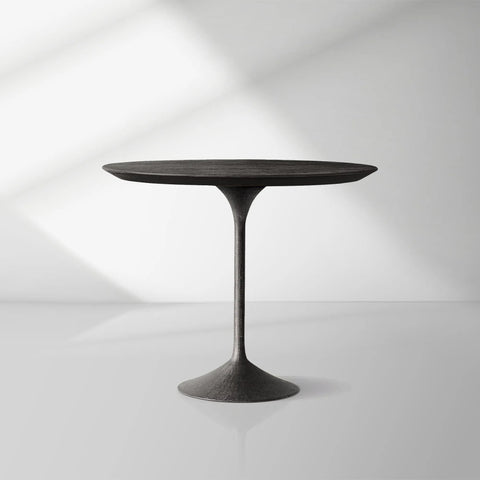 Aero Wood Bistro Table with Arched Cast Steel Base