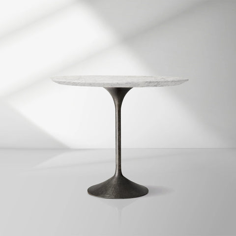Aero Handcrafted Stone Bistro Table with Steel Base
