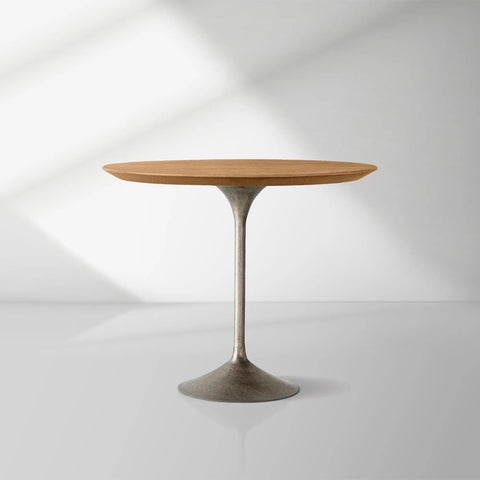 Aero Wood Bistro Table with Arched Cast Steel Base