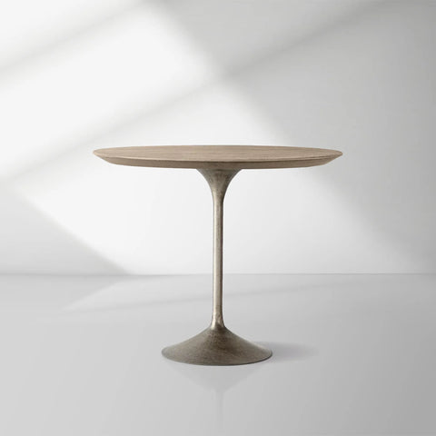 Aero Wood Bistro Table with Arched Cast Steel Base