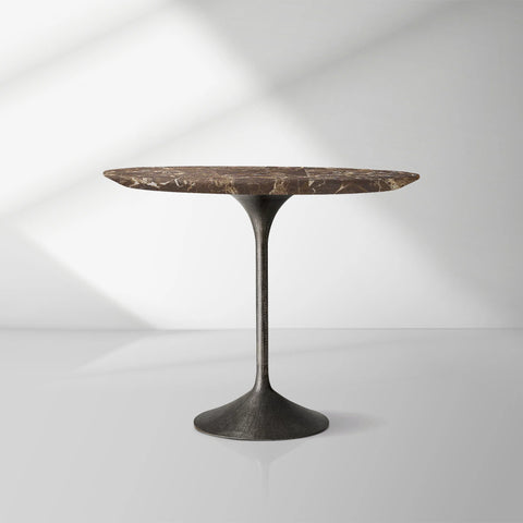 Aero Handcrafted Stone Bistro Table with Steel Base