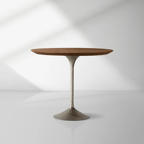 Aero Wood Bistro Table with Arched Cast Steel Base