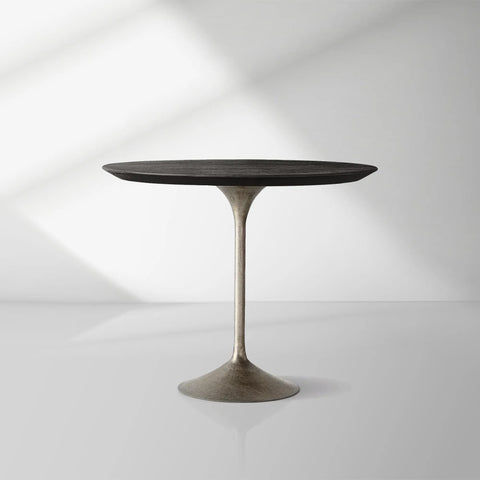 Aero Wood Bistro Table with Arched Cast Steel Base