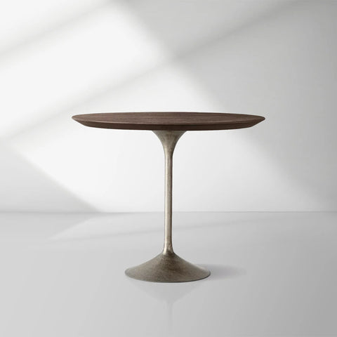 Aero Wood Bistro Table with Arched Cast Steel Base