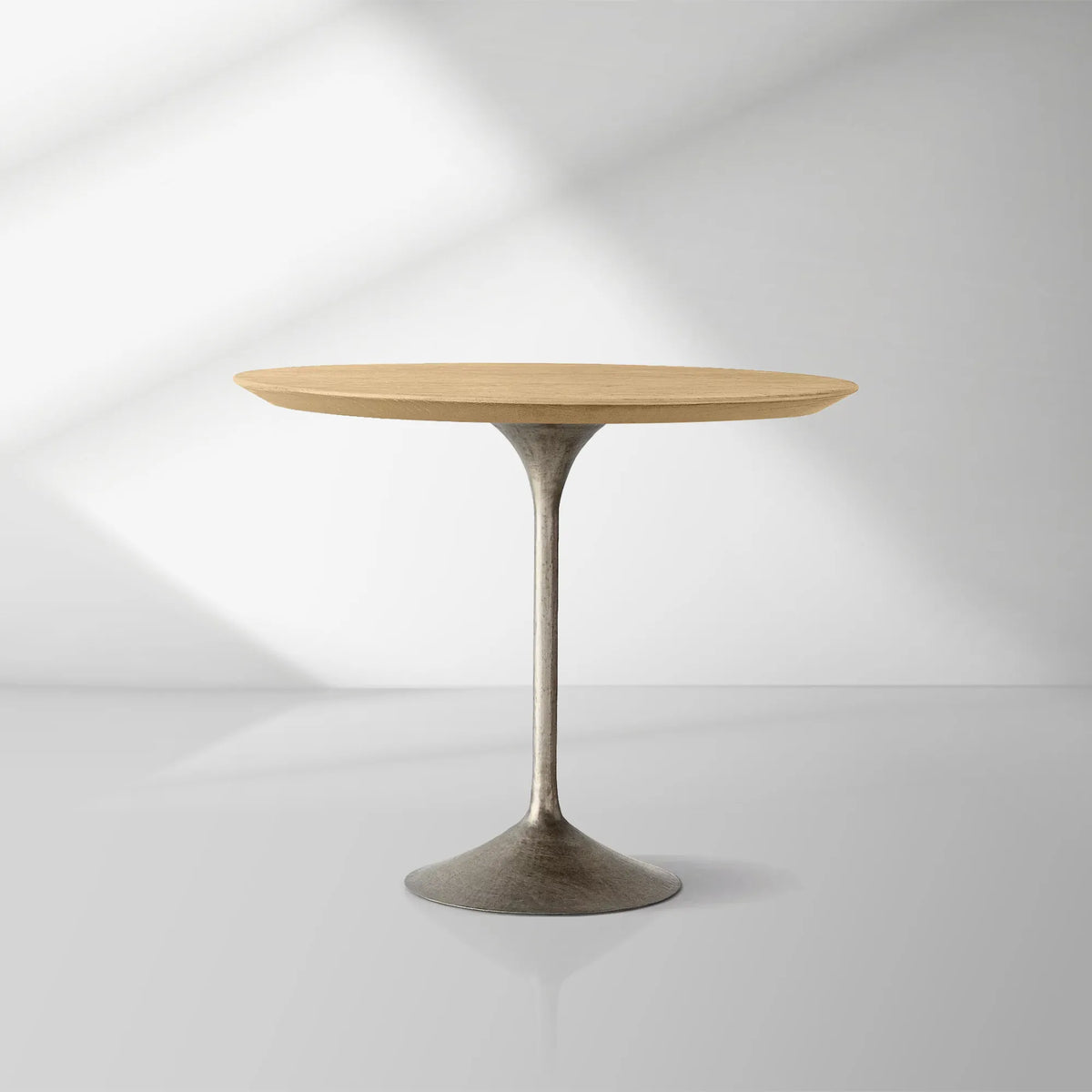 Aero Wood Bistro Table with Arched Cast Steel Base