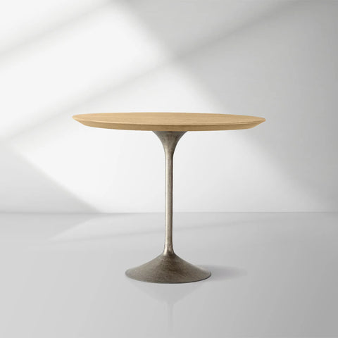 Aero Wood Bistro Table with Arched Cast Steel Base