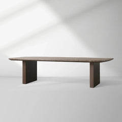 San Germani Espresso Stone Top Coffee Table 72" Center Tea Table with Clement Base
