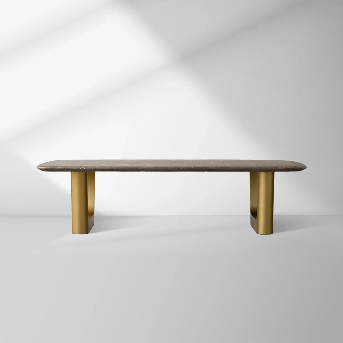 San Germani 72" Carrara marble Top Coffee Table with Rennes Metal Base