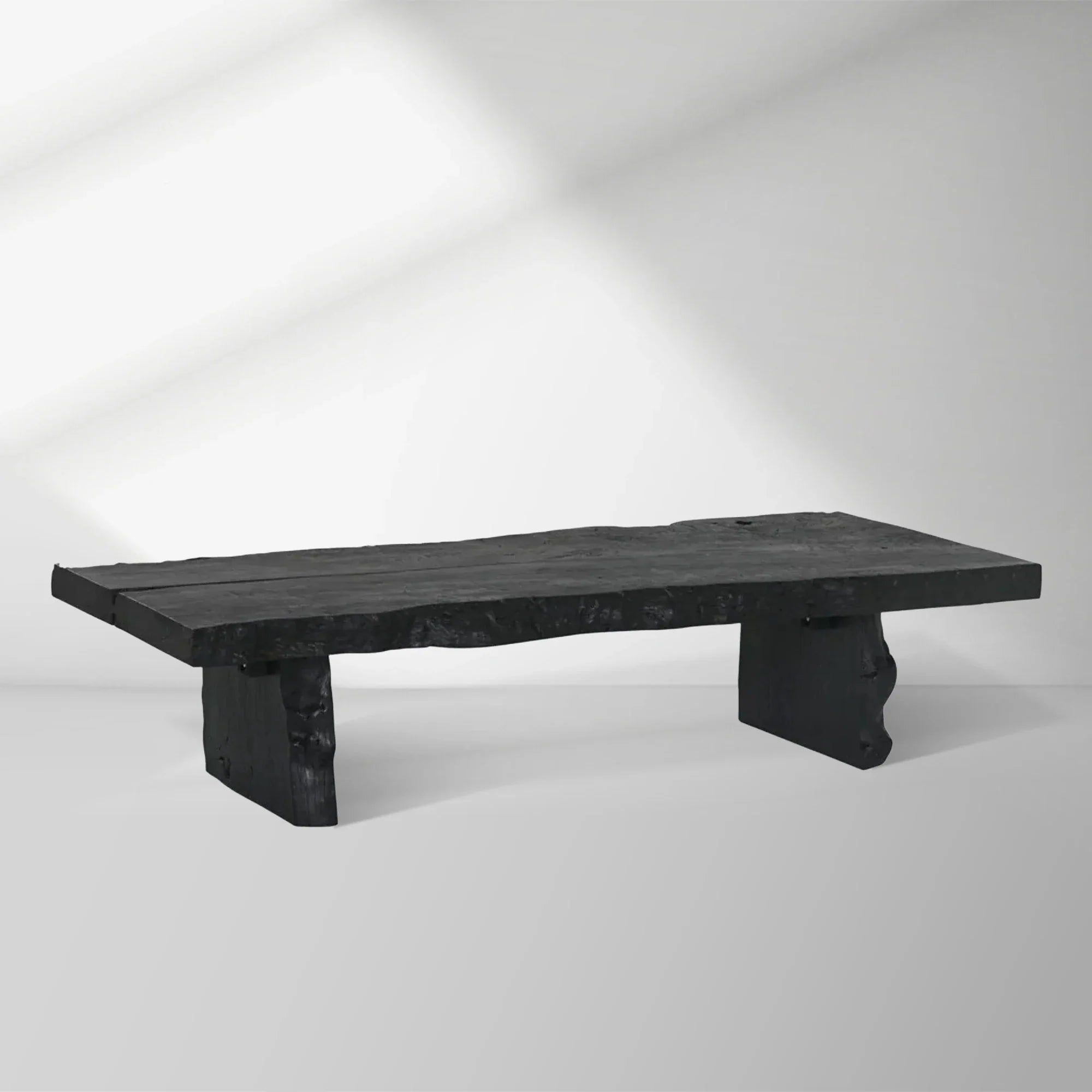 Nobu Wood Rectangular Coffee Table Sofa Center Tea Table Burnt Noir Finish
