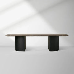 San Germani 72" Stone Coffee Table with Dauphine Metal Base