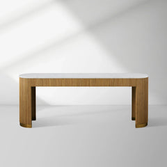 Finnley Marble Top Entryway Console Table Wood Hallway Entrance Table