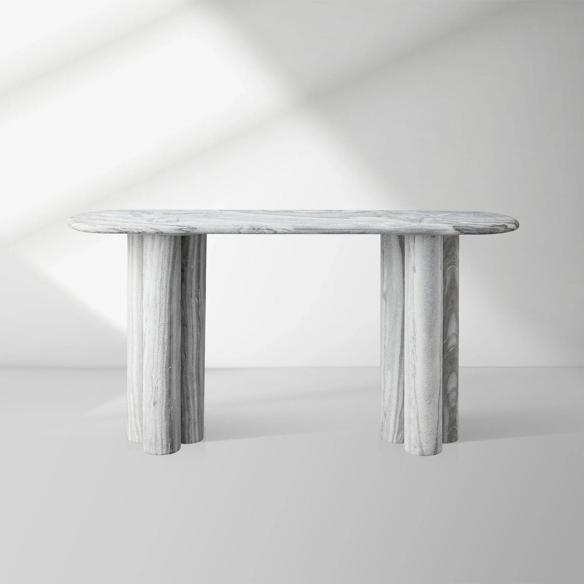 Serafin Entryway Console Table in Grey Dolomite Natural Stone Hallway Entrance Table