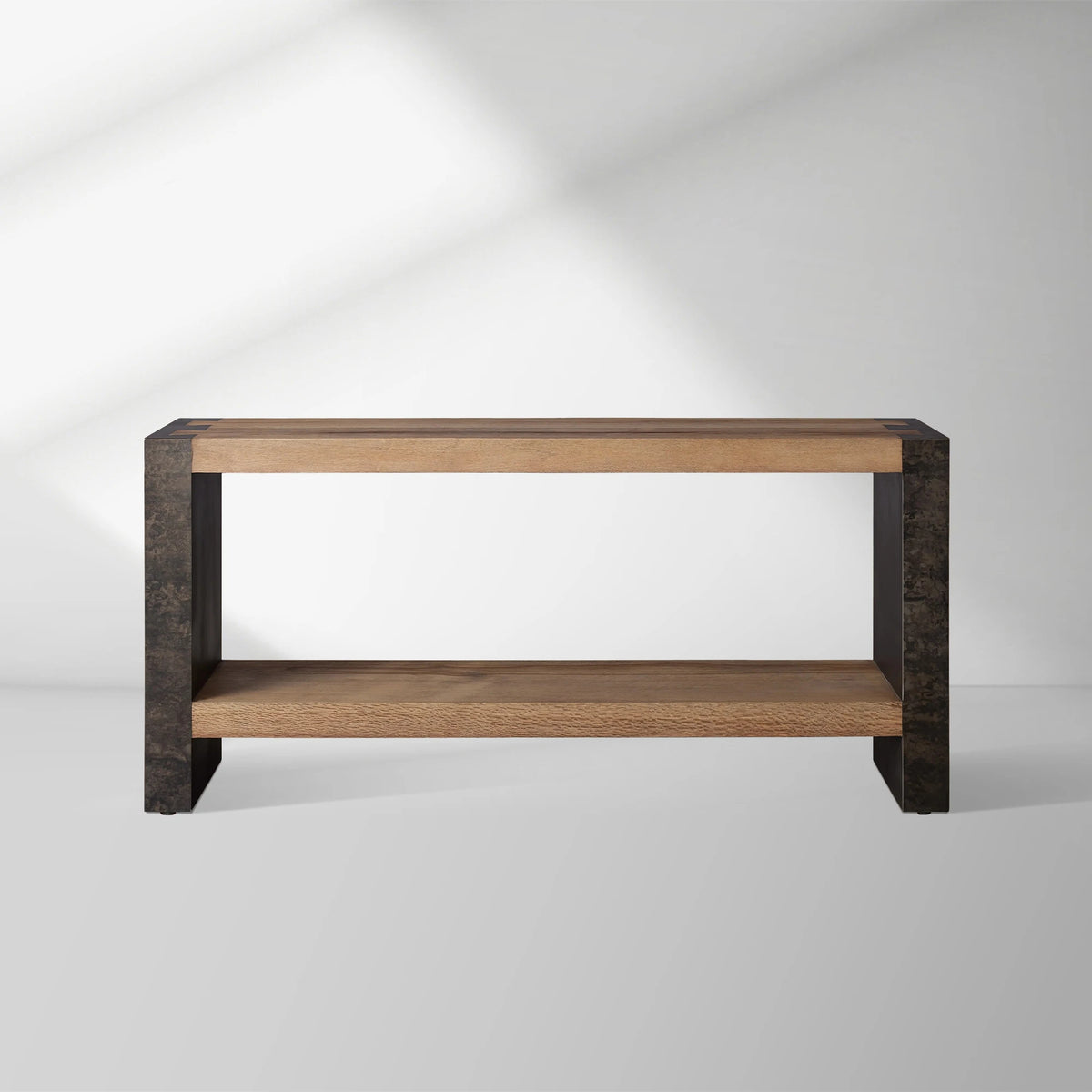 Telluride Entryway Console Table Reclaimed Oak Hallway Entrance Table With Steel Base