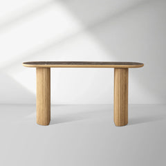 Aster Solid Oak Entryway Console Table Modern Hallway Entrance table