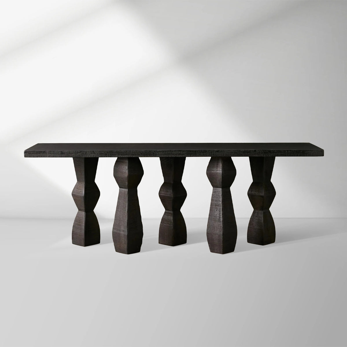 Rye Mango Wood Sculptural Entryway Console Vintage Hallway Entrance Table