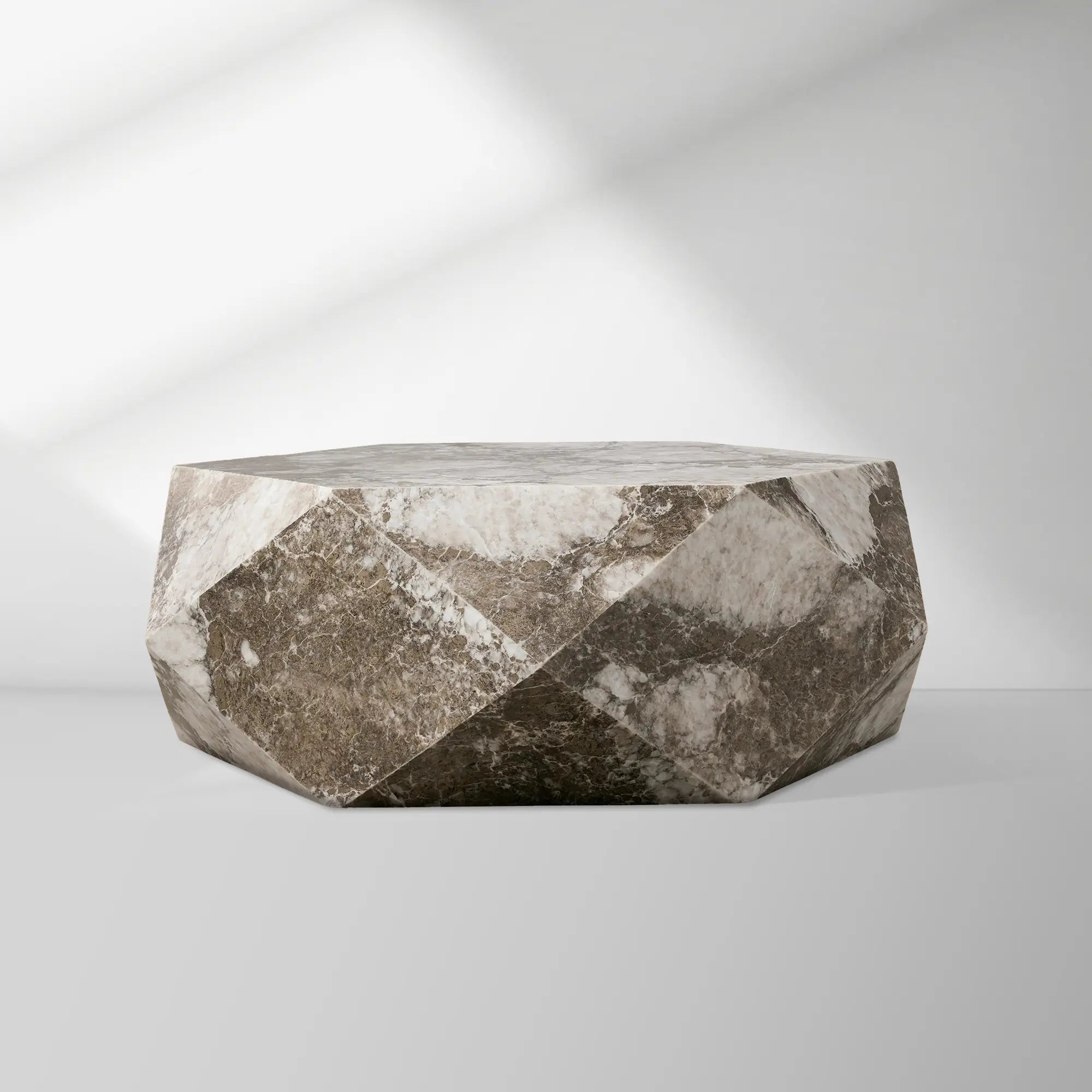 Lysa Natural Onyx Coffee Table Unique Wood Frame Cocktail Table Living Room Center Geometric Tea Table