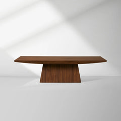 Ilaria Walnut Coffee Table Living Room Center Tea Table Classic Pedestal Cocktail Table