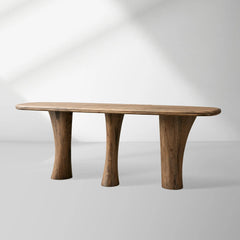 Soumaya Primavera Top Entryway Console Table Mahogany Legs Wood Hallway Entrance Table