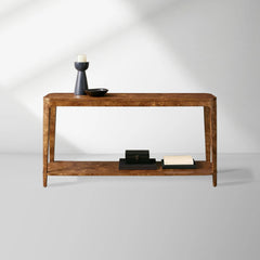 Mogadore Mappa Burl Entryway Console Table Poplar Wood Hallway Entrance Table