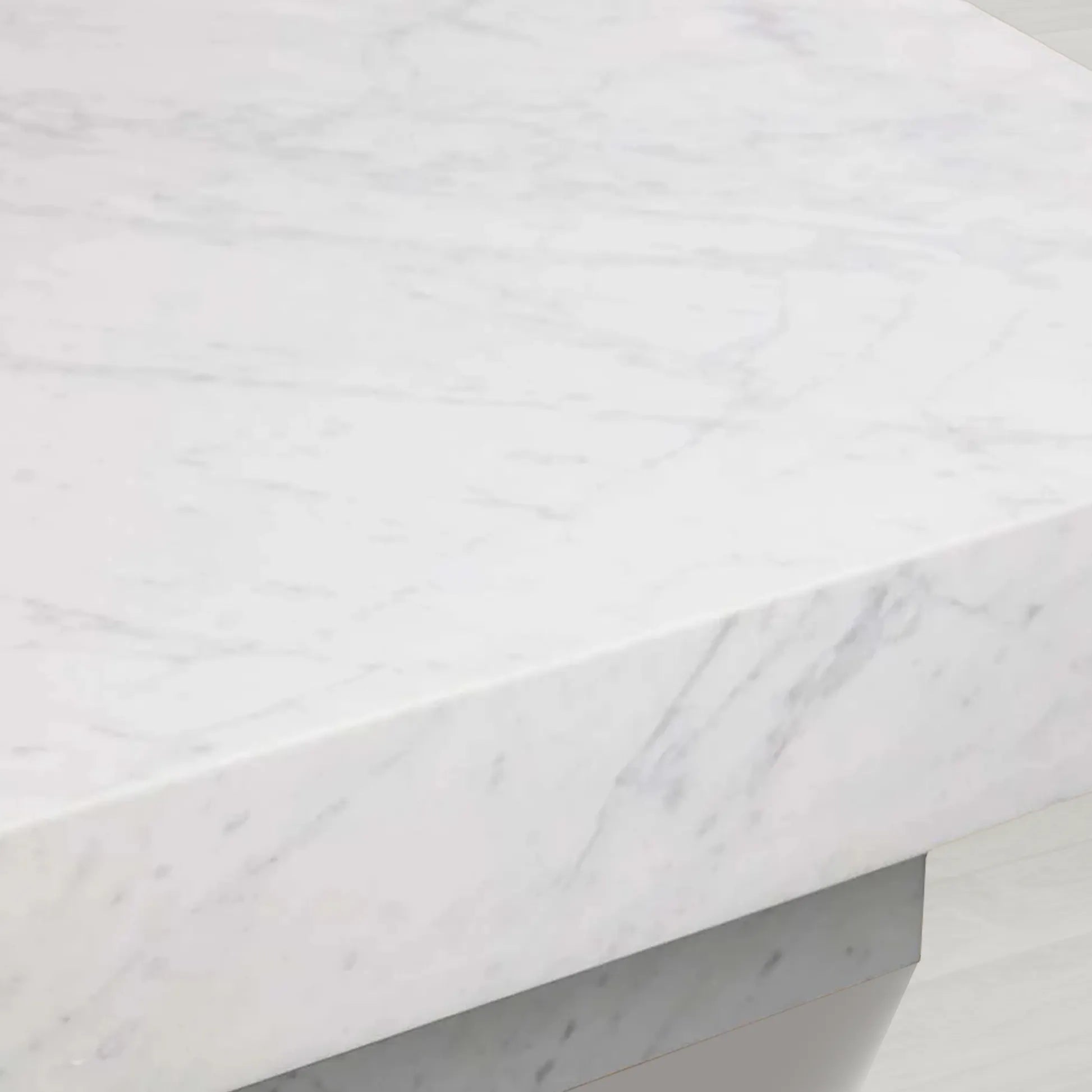 Cinzia Rectangle Stone Coffee Table Natural Marble Cocktail Table Plinth Base Sofa Center Tea Table