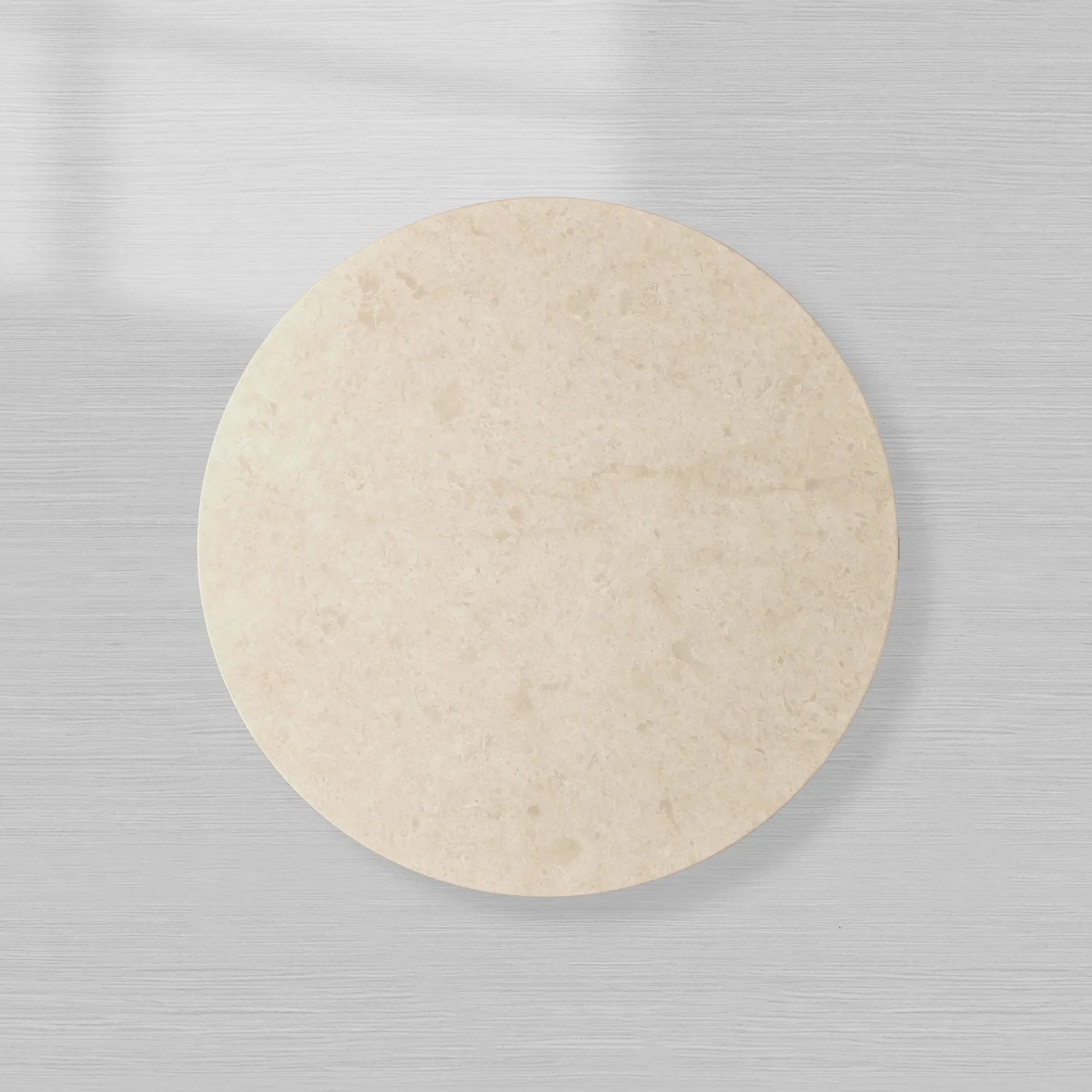 Caden Stone Top Round Dining Table in Walnut or Oak with Sculptural Base