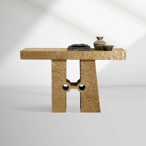 Sydney Sculptural Aluminum Console Entryways Table Modern Entrance Wallway Table