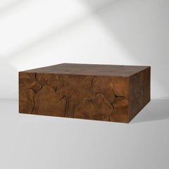 Kalmar Teak Square Coffee Table Wood Living Room Center Tea Table Unique Cocktail Table