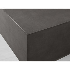 Malone Rectangular Leather Coffee Table Modern Steel Base Cocktail Table Living Room Wood Center Tea Table