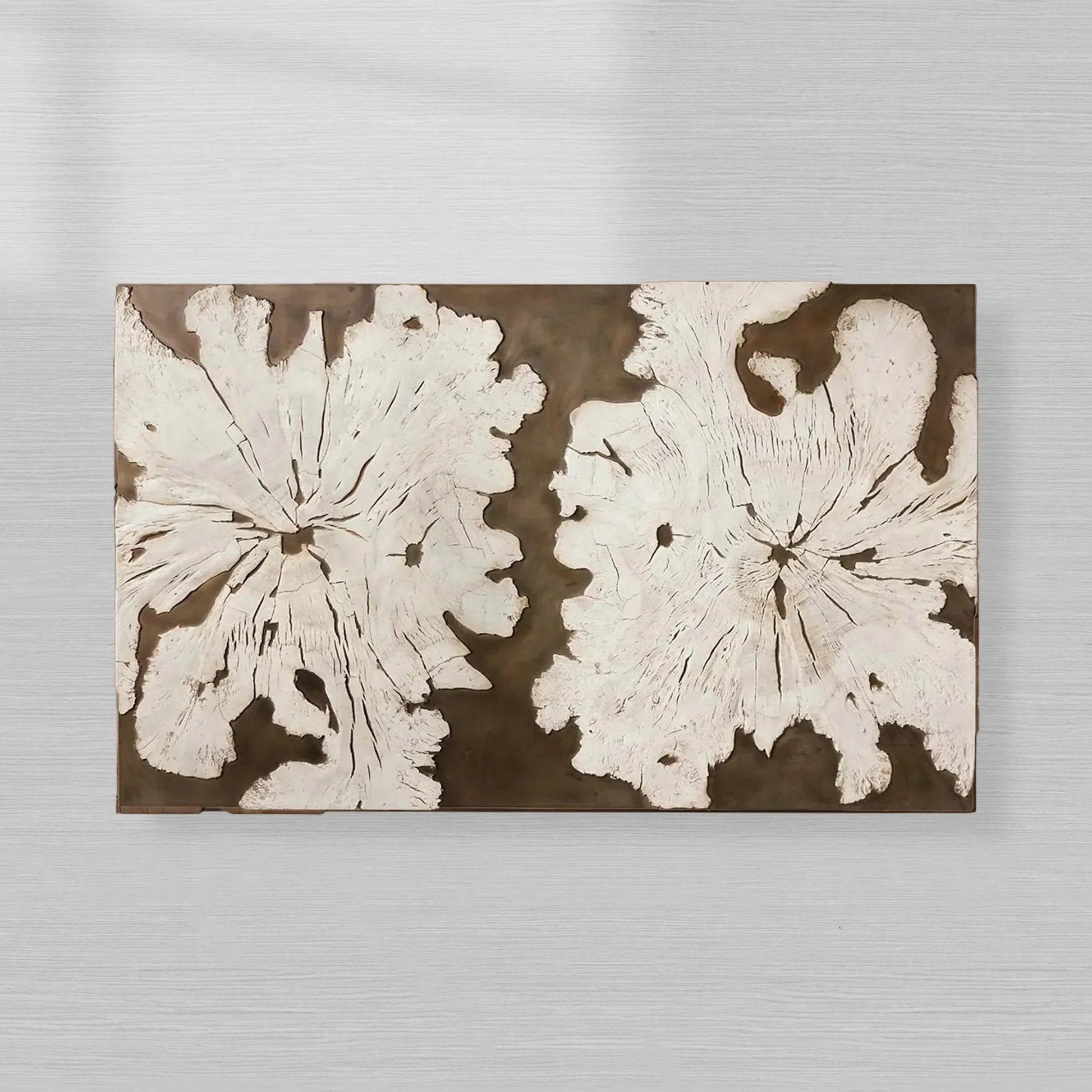 Obra Salvaged Burl Coffee Table Living Room Steel Base Cocktail Table Wood Center Tea Table