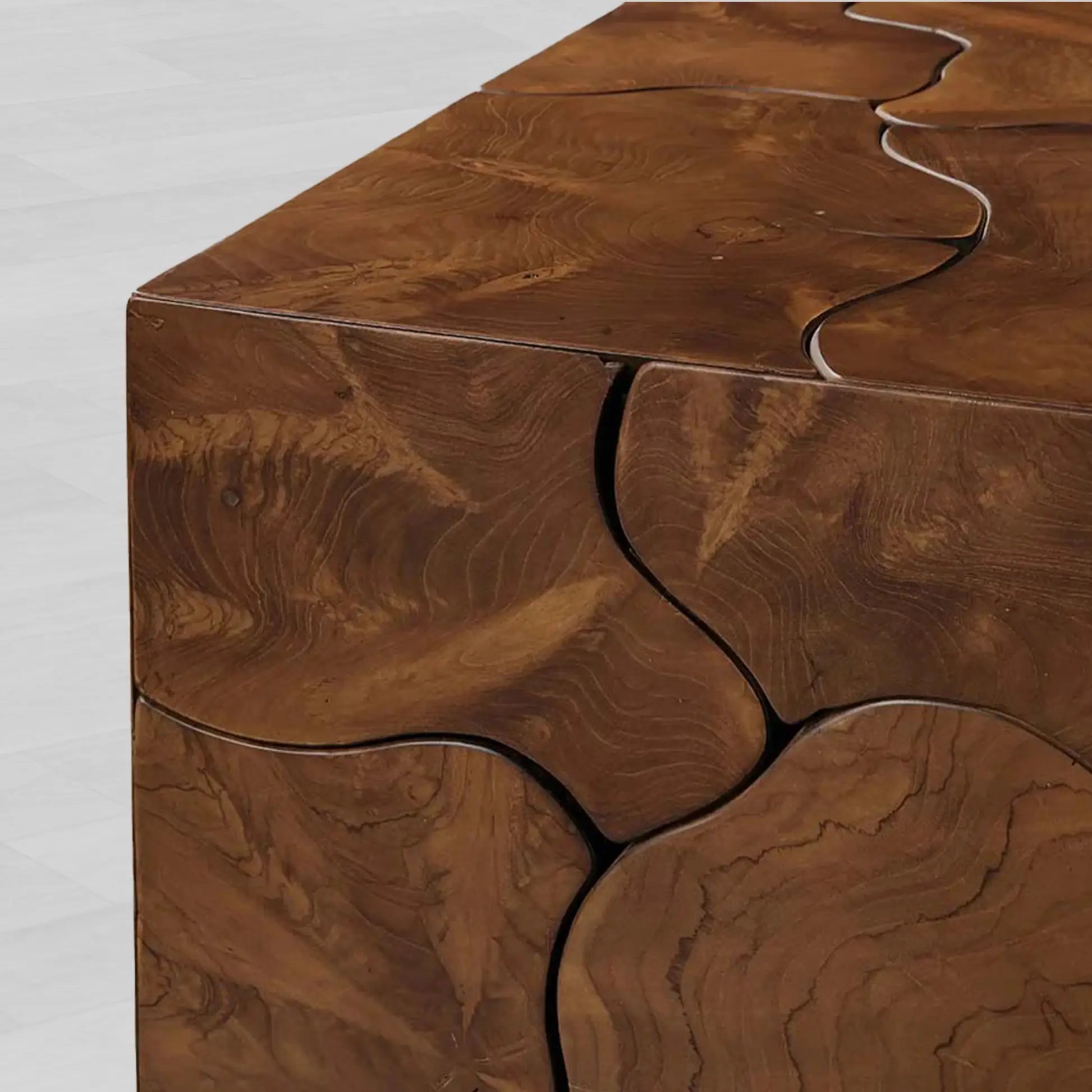 Kalmar Teak Square Coffee Table Wood Living Room Center Tea Table Unique Cocktail Table