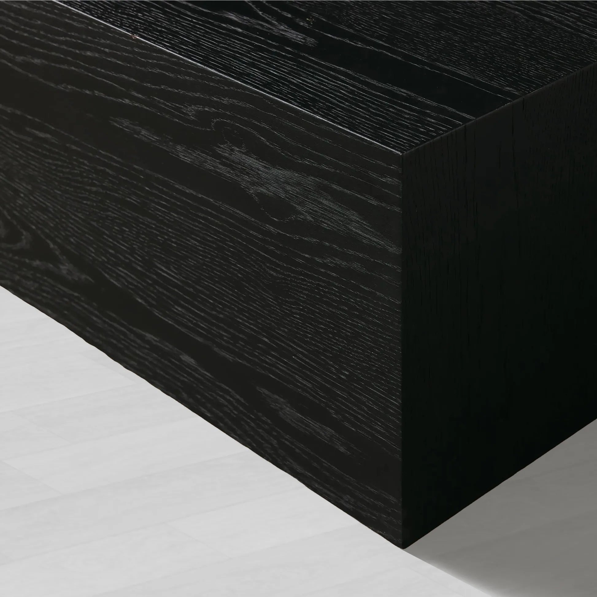 Sullivan Rectangular Oak Coffee Table Black Plinth Base Cocktail Table Wood Living Room Center Tea Table