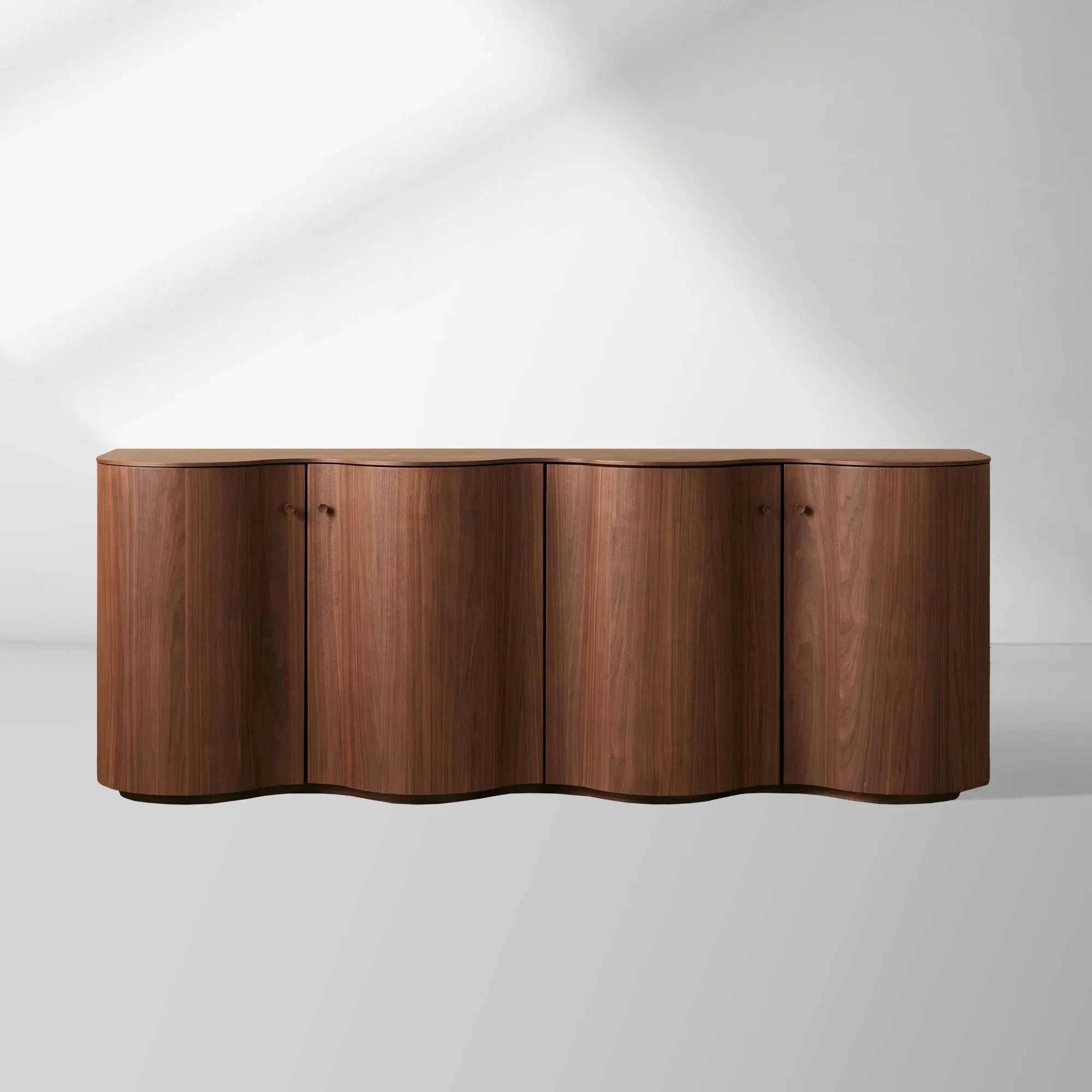 Cortina Boat-Shaped Top Sideboard with a Waved Base Buffet Table Wood Living Room Entryways Cabinet