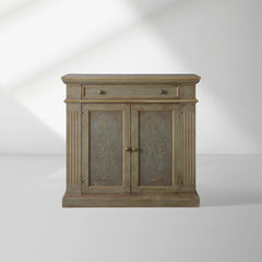 Cosetta Antique Ltalian Sideboard Fern Motif Buffet Table Living Room Wood Entryways Cabinet