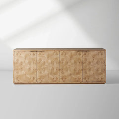 Corey Mappa Burl Wood Sideboard Modern Buffet Storage Living Room Entryways TV Cabinet