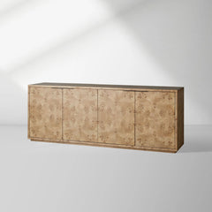 Corey Mappa Burl Wood Sideboard Modern Buffet Storage Living Room Entryways TV Cabinet