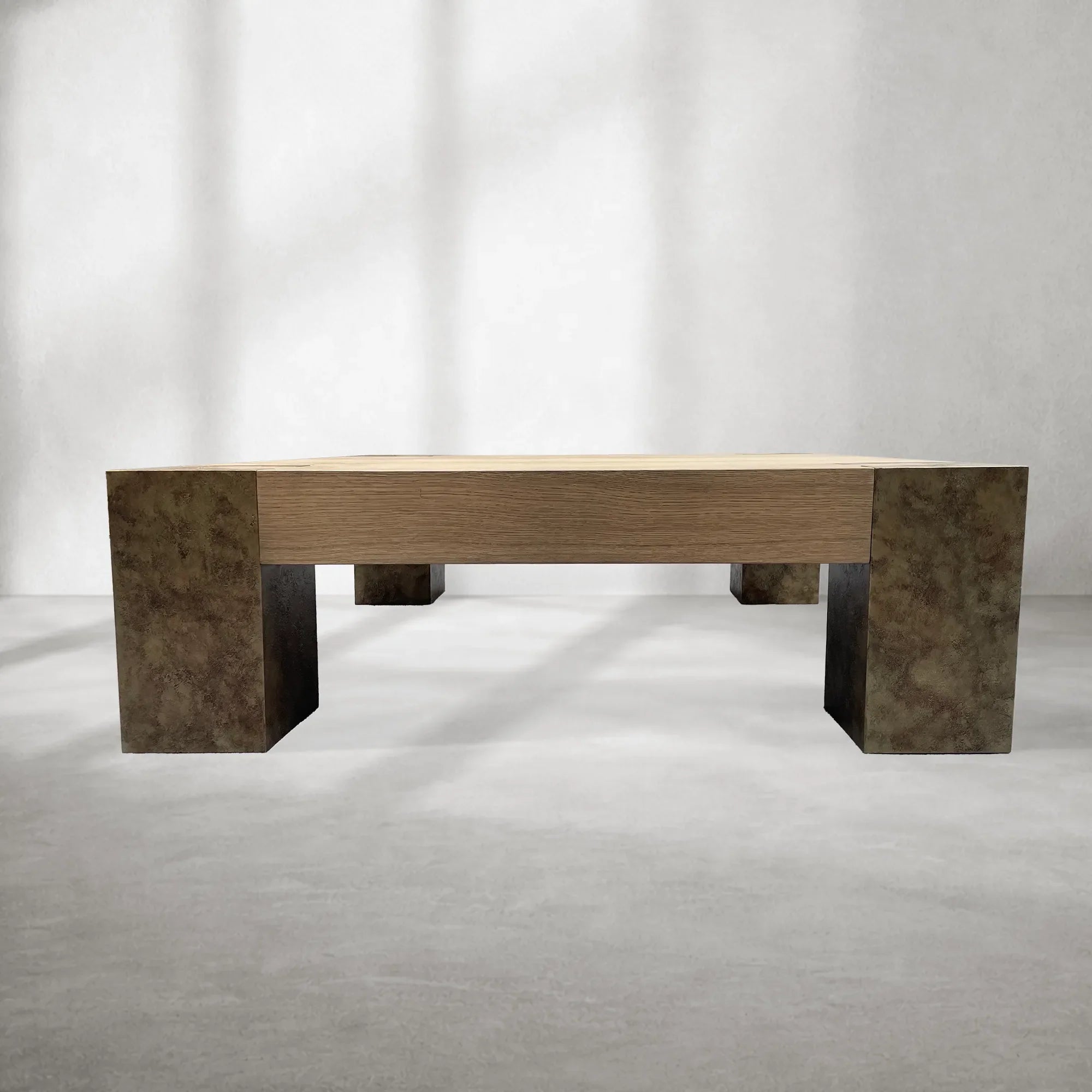 Telluride Square Oak Coffee Table Wood Cocktail Table Living Room Center Tea Table Vintage Cocktail Table