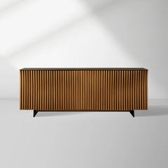 Sorin Reeded Sideboard Buffet Table Wood Living Room Entryways Cabinet