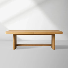Redding Extending Dining Table in Oak Wood with Two Self-Storing Leaves